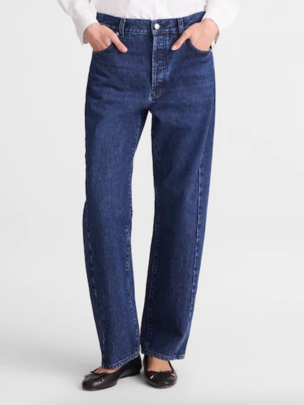 NWT madewell Petite Pieced Barrel-Leg Jeans Size 27